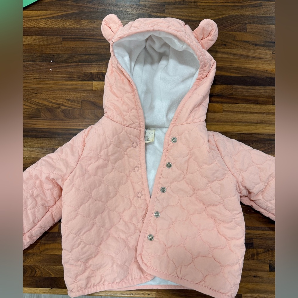 First Impressions Pink Puffer Jacket with Cozy Hood